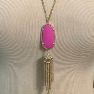 Kendra Scott Rayne - Hot Pink - Gold Tone Tassel Necklace
